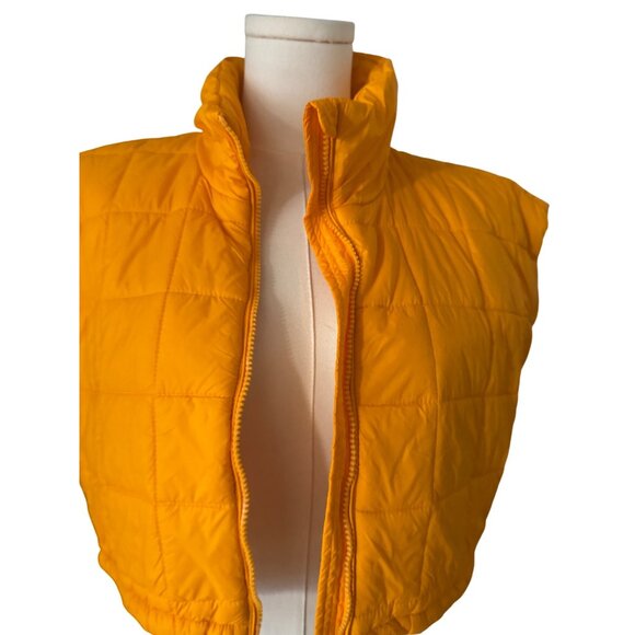 2/$30 Zara XS-S Orange Quilted Puffer Vest Jacket - Picture 5 of 15